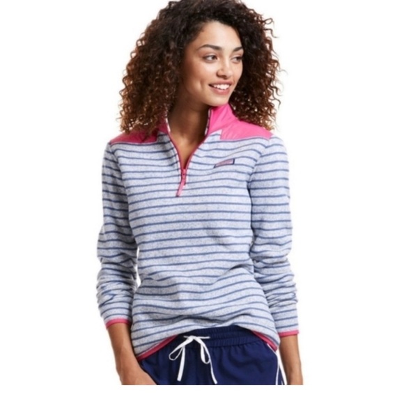 Women’s Vineyard Vines Shep Stripe Knit 1/4 zip pullover Small - Picture 2 of 7